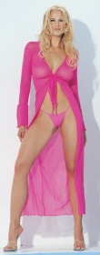 Pink Long Sleeve Stripper Gown.