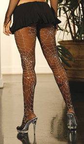 Spider web design panty hose.